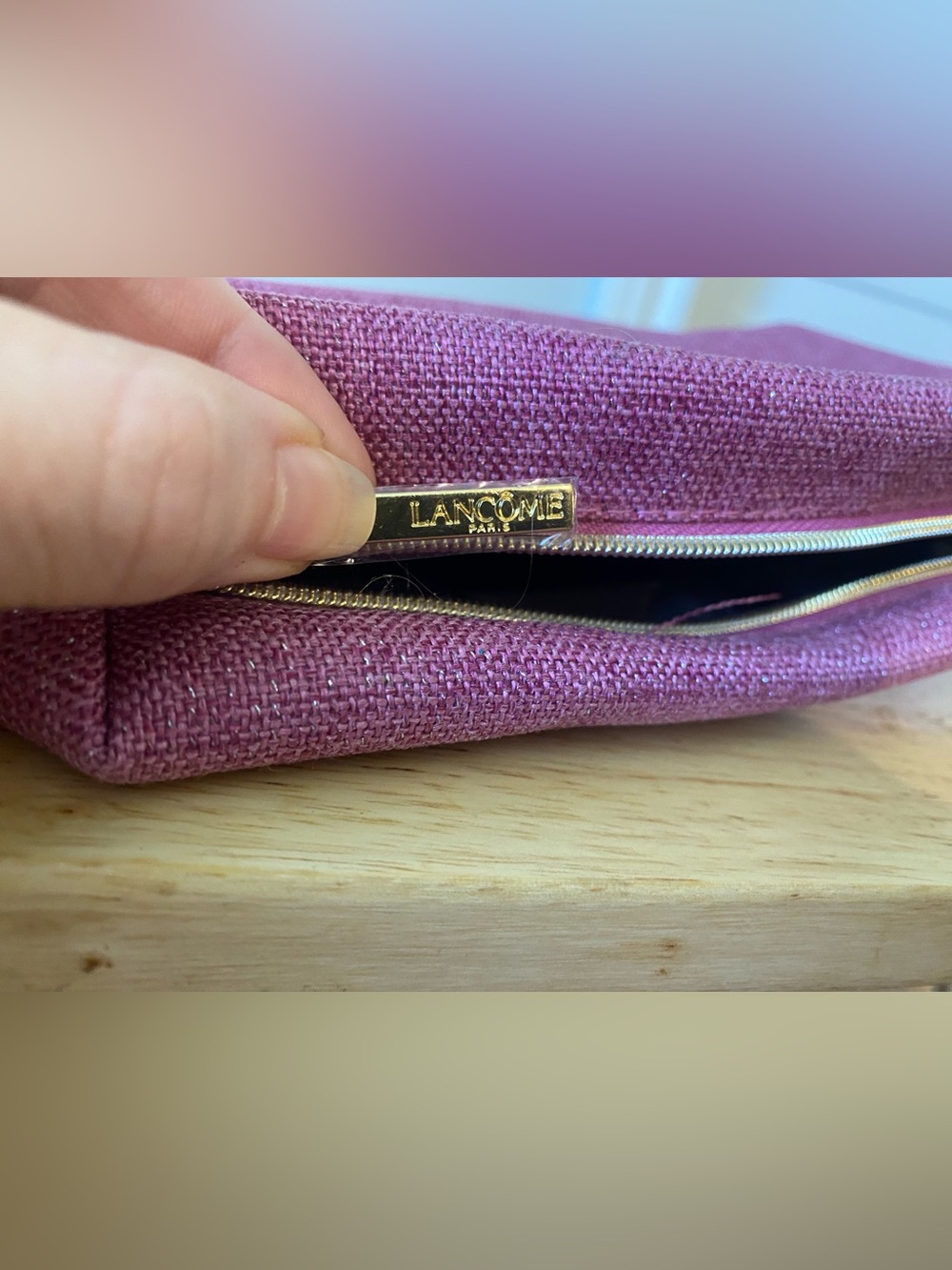 Lancome Paris Purple Cosmetic Bag